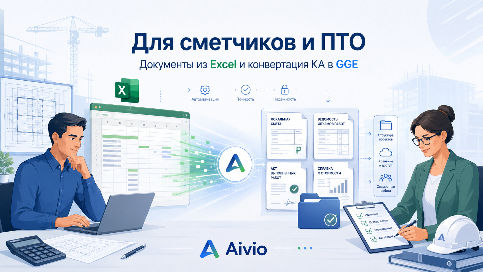 Aivio для сметчиков и ПТО: документы из Excel, конвертация КА и ВОР в GGE
